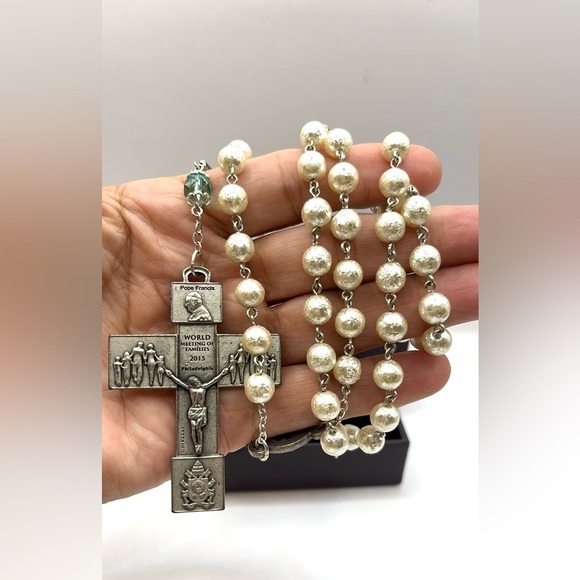 Pope Francis FAMILIES 2015 ROSARY Philadelphia Ghirelli murano glass style - Picture 8 of 9